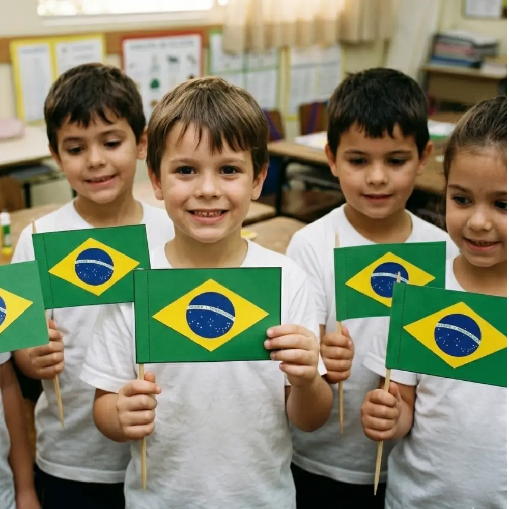 bandeira do Brasil com formas geométricas