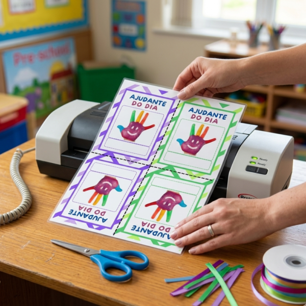 crachá ajudante do dia